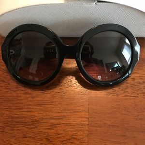 Authentic Prada Round Black Sunglasses